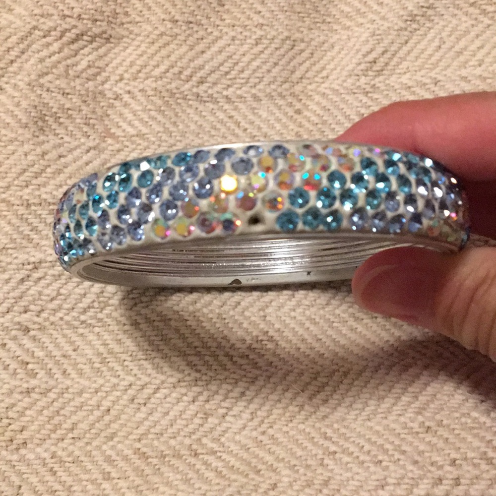 Pink & Blue Rhinestone Enamel Bangles - Picture 5 of 6